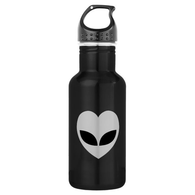 Alien Love Heart Stainless Steel Water Bottle (Front)