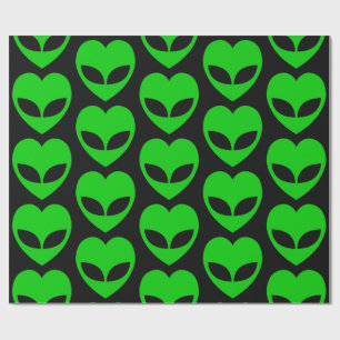 Alien Love Heart Wrapping Paper