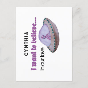 Alien love  valentine postcard