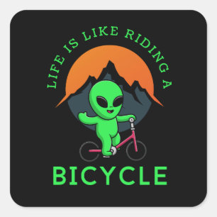 Alien Lover Sticker Life Is Like Riding A Bicycle