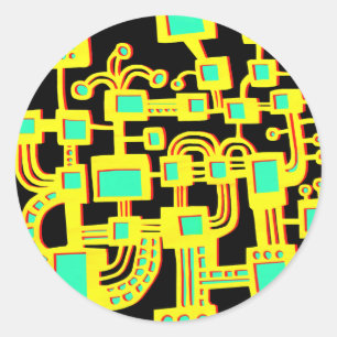 Alien Machine Classic Round Sticker