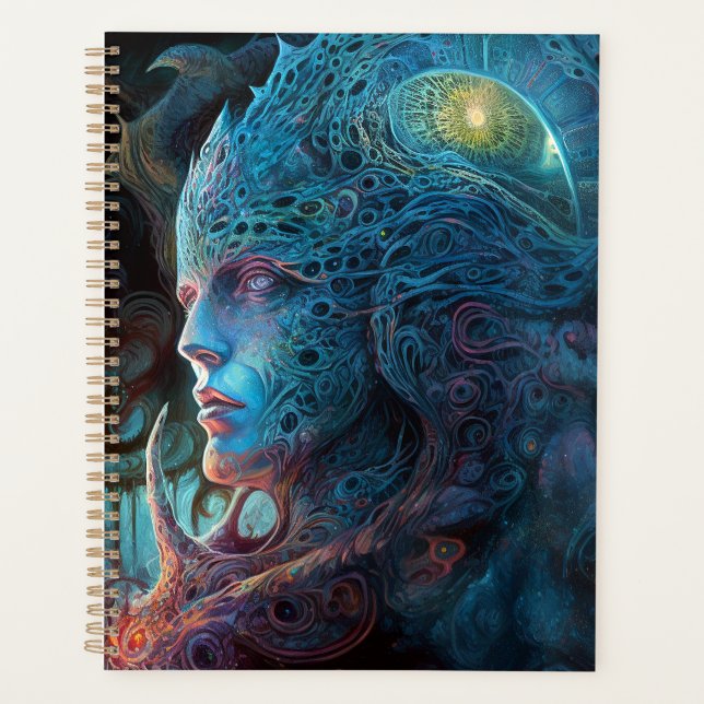 Alien Man Surreal Sci-Fi Art Planner (Front)