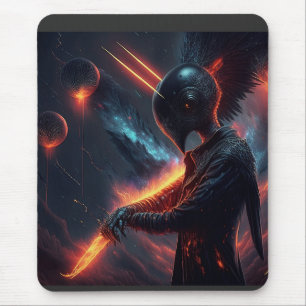 Alien Manipulating Fire Beam Mouse Mat
