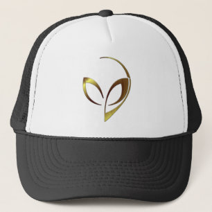 Alien Mascot in "Gold Swirls" Trucker Hat