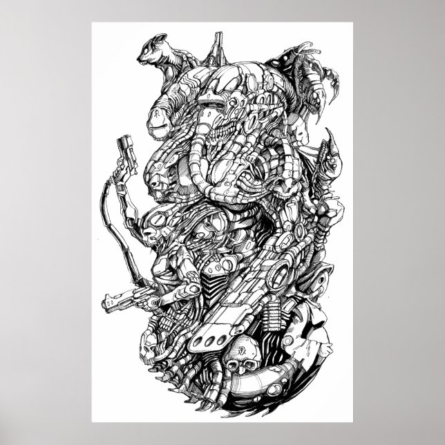 alien metal ink art poster (Front)