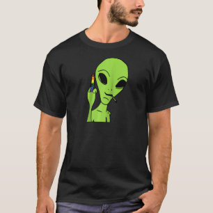 Alien Middle Finger Gay Pride Lgbt Q Proud Ally Ra T-Shirt
