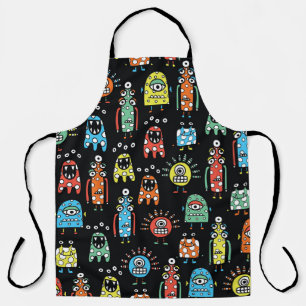 Alien Monsters: Cute Seamless Vintage Apron