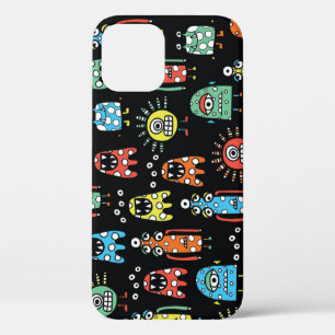 Alien Monsters: Cute Seamless Vintage iPhone 12 Case