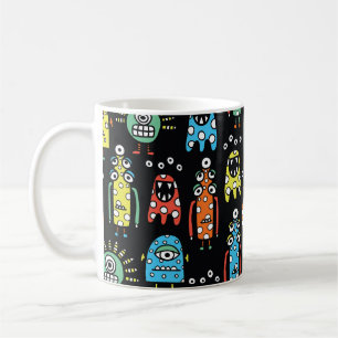 Alien Monsters: Cute Seamless Vintage Coffee Mug