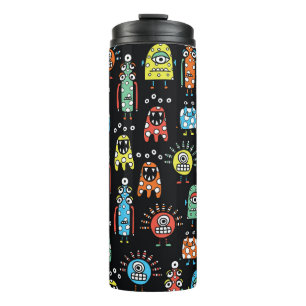 Alien Monsters: Cute Seamless Vintage Thermal Tumbler