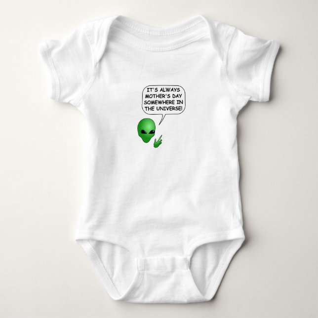 Alien Mother's Day Baby Bodysuit (Front)