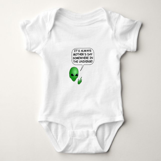 Alien Mother's Day Baby Bodysuit (Front)