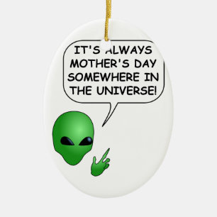 Alien Mother's Day Ceramic Tree Decoration