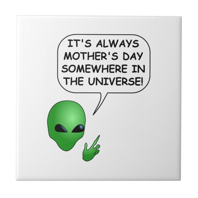 Alien Mother's Day Square Tile (Front)