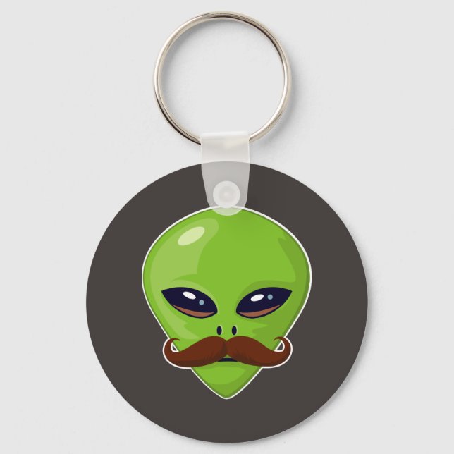 Alien Moustache Key Ring (Front)