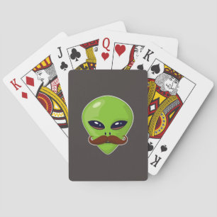 Alien Moustache Playing Cards