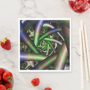 Alien   Multicolor Fractal Art Napkin
