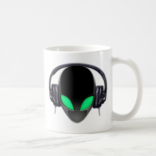 Alien Music Lover DJ - Smooth Cetacean Coffee Mug (Right)