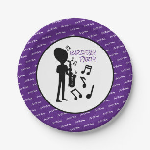 Alien Musician, Birthday Paper Plate