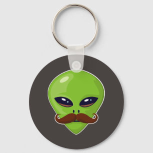 Alien Mustache Key Ring
