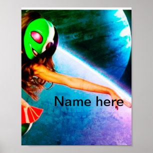 Alien nature earth digital add your name text post poster