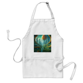 Alien Nature & Futuristic City Surreal Sci-Fi Art Standard Apron