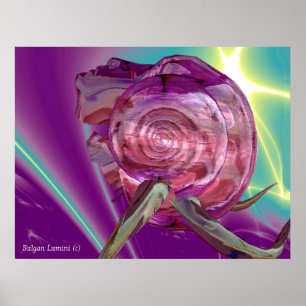 ALIEN NEREIDE,NYMPH OF WATER ,PINK SEASHELL Sci-Fi Poster