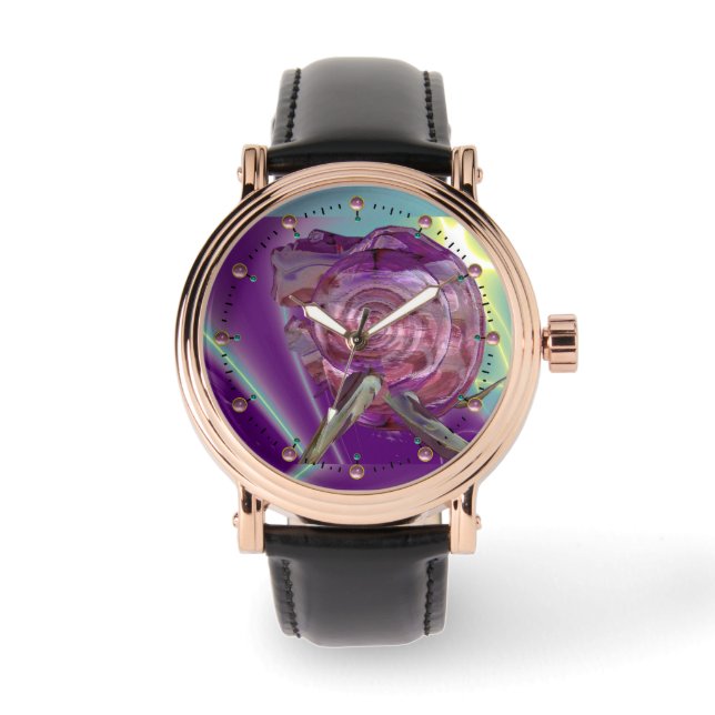 ALIEN NEREIDE /NYMPH OF WATER,PINK SEASHELL Sci-Fi Watch (Front)