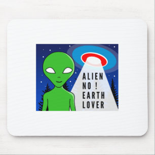 Alien No Earth Lover Funny Alien T Shirt Mouse Mat