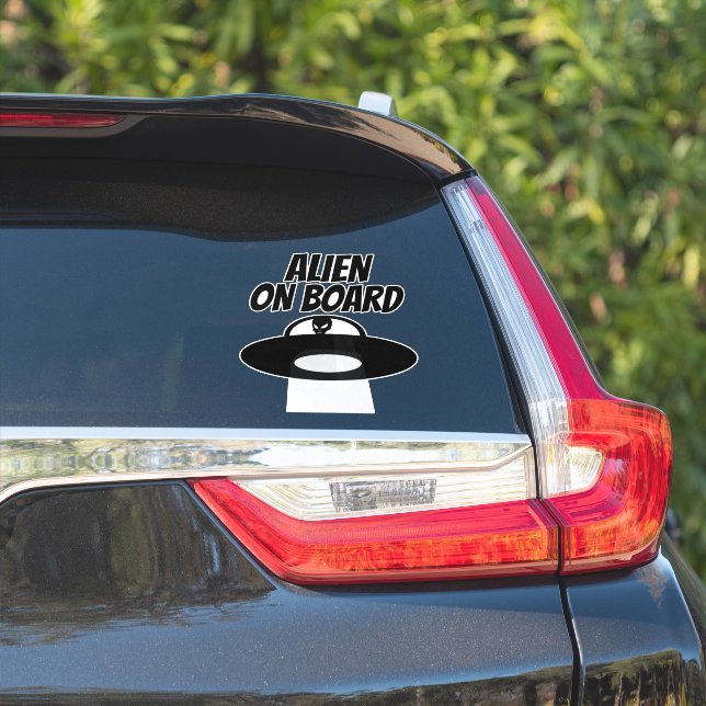 ALIEN ON BOARD CAR BIG DECAL STICKER (Car Side)