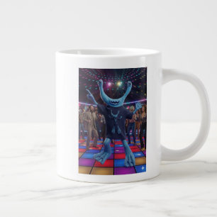 Alien on Dance Floor, Smiling alien,  Large Coffee Mug