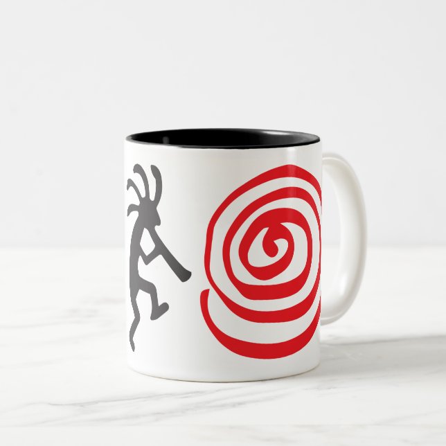 Alien or Human  Kokopelli  Two-Tone Coffee Mug (Front Right)