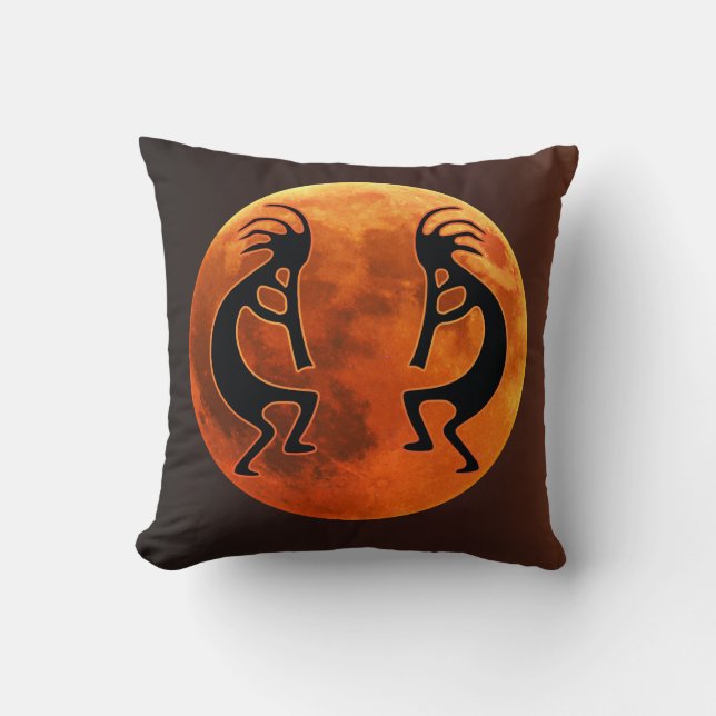 Alien or Life Blood Moon Kokopelli  Cushion (Front)