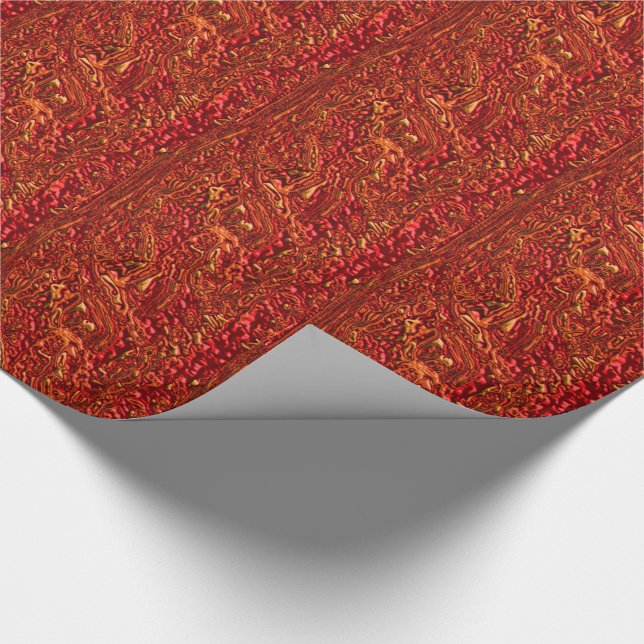 Alien Orange (Bubbling Lava) Wrapping Paper (Corner)