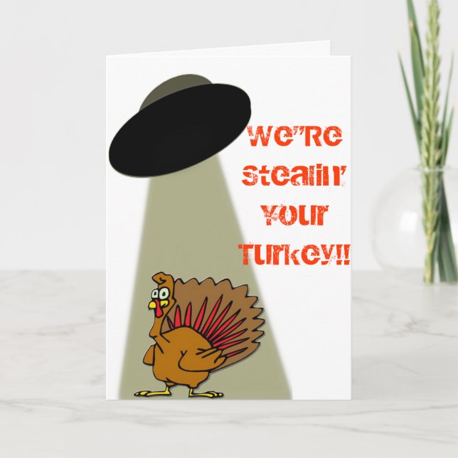 Alien Out of This World ThanksGiving! Holiday Card (Front)