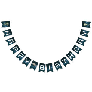 Alien Outer Space Happy Birthday Bunting Flags