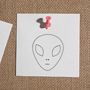 Alien Outline Rubber Stamp