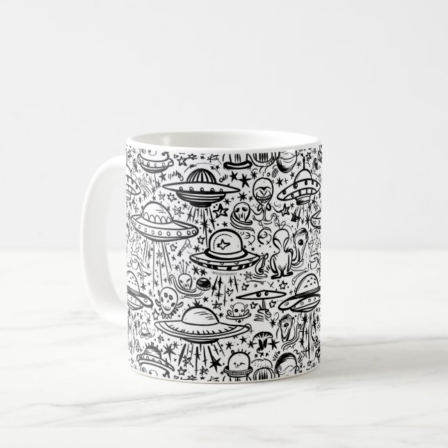 Alien Pattern Coffee Mug (Front Left)