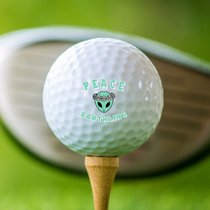 Alien - Peace Earthling Golf Balls
