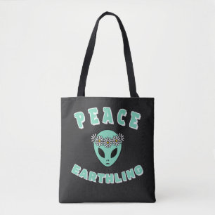 Alien - Peace Earthling Tote Bag