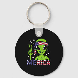 Alien peace hand merica fourth july 4th patriotic key ring