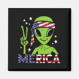 Alien peace hand merica fourth july 4th patriotic magnet
