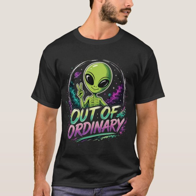 Alien Peace Sign Out Of Ordinary Retro Space Tee (Front)