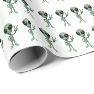Alien - Peace V Sign Wrapping Paper