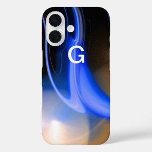 ALIEN PEARL MONOGRAM Blue Brown Fractals iPhone 16 Case