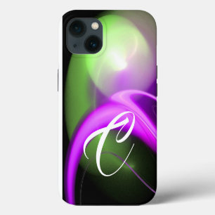 ALIEN PEARL MONOGRAM Green Purple Pink Fractals iPhone 13 Case