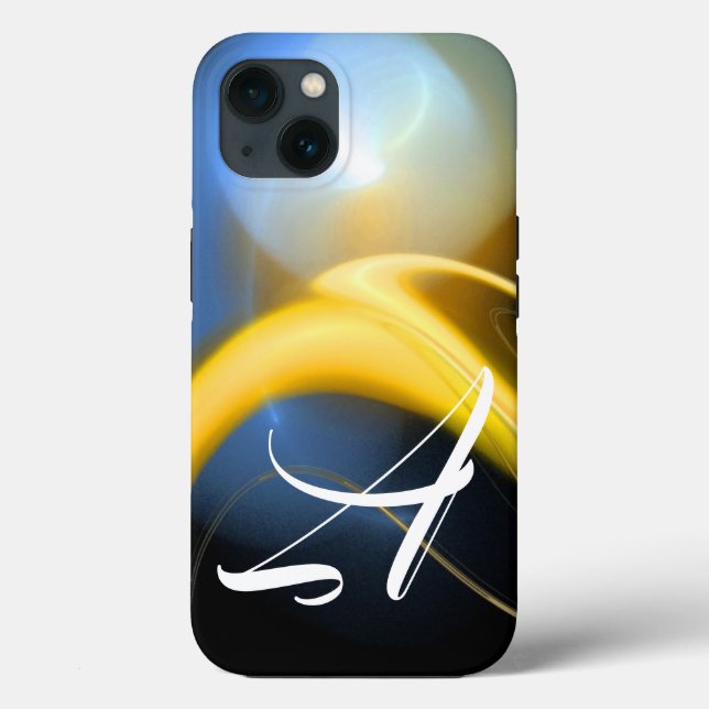 ALIEN PEARL MONOGRAM White Yellow Fractal Swirls  Case-Mate iPhone Case (Back)