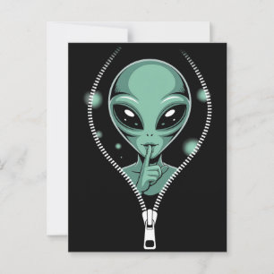 Alien Peeping Postcard
