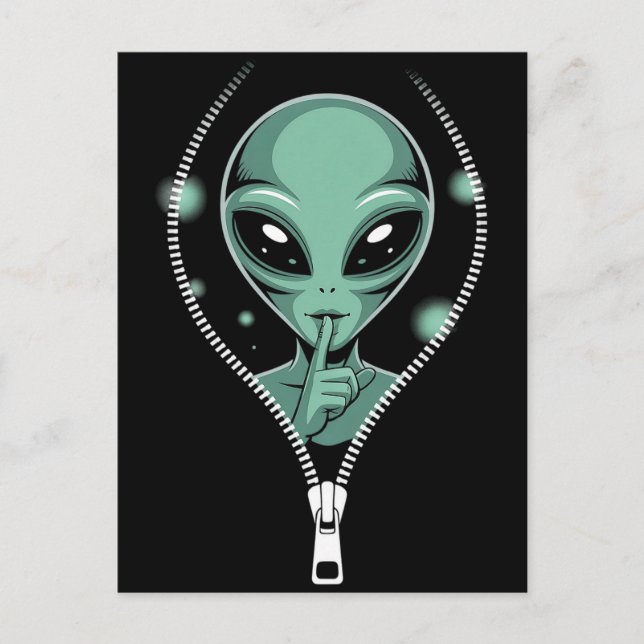 Alien Peeping Postcard (Front)
