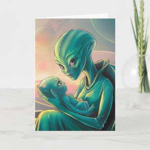 Alien Personalised Mother's Day Card